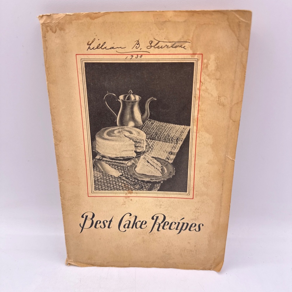 Meredith Publishing Best Cake Recipes Unisex OS Tan 1930 Antique Cookbook BHG